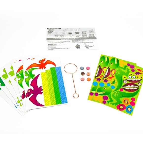 PAAS Dinosaur Easter Egg Decorating Kit Includes 86 Stickers, 8 Stands, 6 Dyes - Picture 2 of 3